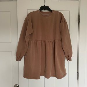 AE long sleeve fleece babydoll mini dress